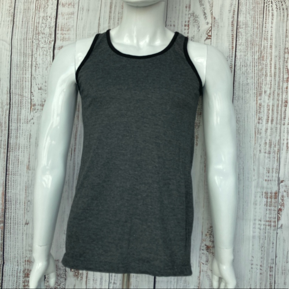 Tank Top Muscle Shirt Grey w/ Black Trim